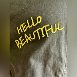 Skies Are Blue Military “You Are Beautiful” Jacket. Small. EUC. Army Green.